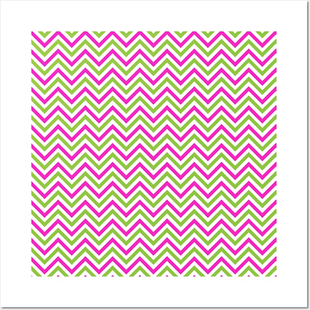 Pink & Green Stripes Wall Art by StripePatterns